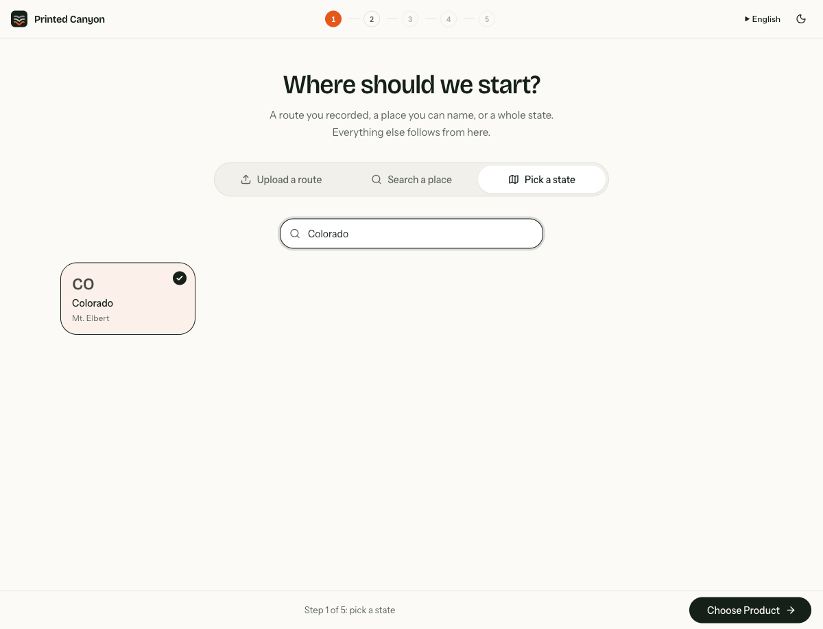 Pick a state tab filtered to Colorado with its card selected