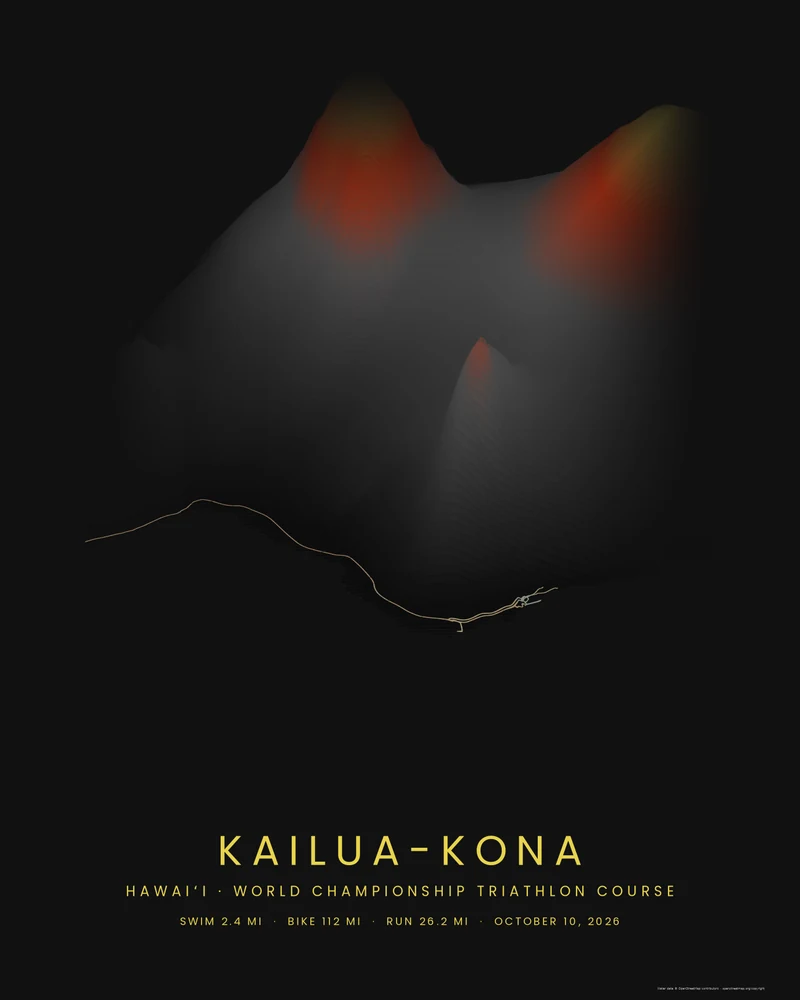 The full Kona course as a Strata poster